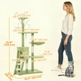 thumbnail image 3 of PawHut 53" Cat Tree Tower with Condo, Large Kitten Activity Centre, Green, 3 of 10