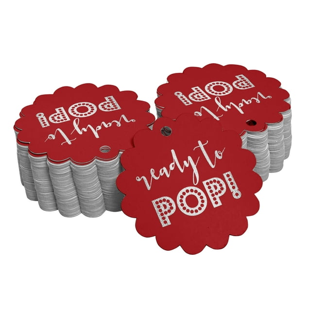 Inkdotpot Pack Of 100 Ready To Pop Baby Shower Favor Paper Tags Craft Real Silver Foil Hang Tags
