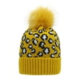 thumbnail image 2 of Windfall Womens Leopard Knitted Beanie Hat with Pom Warm Knit Skull Cap Winter Beanie, 2 of 3