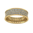 thumbnail image 2 of 3.00Ct Round Cut Natural Diamond Concave 3Row Anniversary Wedding Eternity Band Ring Solid 10k Gold IJ I1, 2 of 3