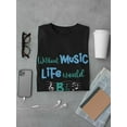 thumbnail image 3 of Without Music Life Would B Flat T-Shirt Men -Smartprints Designs, Male 5X-Large, 3 of 4