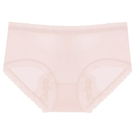LARUYEKO Ladies Mesh Semi Transparent Sexy Lace Ice Silk Breathable Mid Rise Comfortable Panties Women s Cotton Underwear High Waisted Ladies Full Coverage Panties High-Cut Stretch Cool Underwear