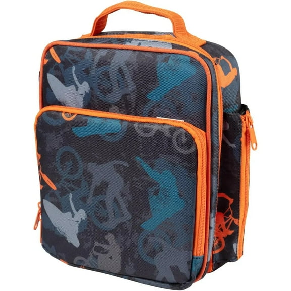 Bentology Insulated Lunch Box w Snack Pocket & Water Bottle Holder-Boys or Kids Sports School Lunchbox Tote Keeps Food Hotter or Colder Longer- Reusable Bag Fits Most Bento Boxes, Ice Packs