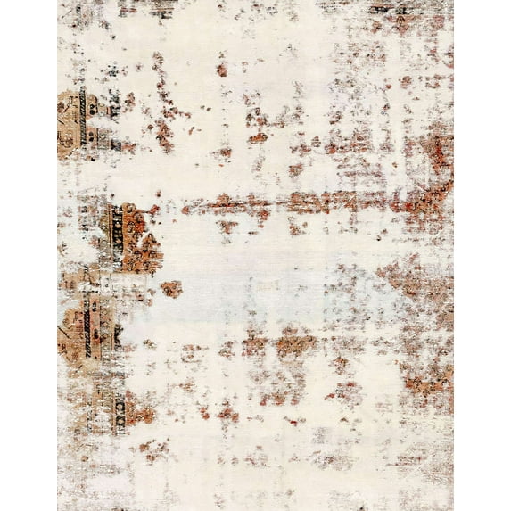 Ahgly Company Indoor Rectangle Abstract Tan Brown Abstract Area Rugs, 2' x 3'