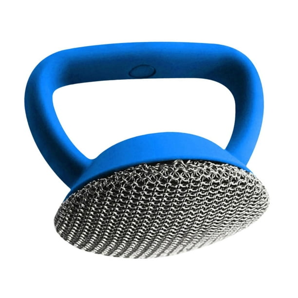 Cepillo de limpieza de cocina, estropajo de acero inoxidable, cepillo de fregado doméstico, cepillo para platos para parrillas de barbacoa, ollas, sar Azul