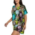 thumbnail image 2 of Naloa Easter Egg1 Women's Short-Sleeved Pajama Set, Loungewear, Summer pajamas, Breathable Cozy - Large, 2 of 9