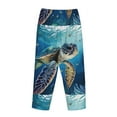 thumbnail image 5 of Naloa Watercolor Turtle Print Women’s Ultra-Soft Comfy Pajama Lounge Pants with Pockets & Drawstring, 5 of 8