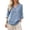 Light Blue, variant on Womens Blouse Henley V Neck 3/4 Sleeve Loose Fit Tops With Button Detail Summer Shirts