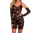 thumbnail image 4 of Vestido de ropa de dormir sexy para mujer Conjunto de lencería de perspectiva hueca Ropa interior de encaje, M Monstrate XX000106-02, 4 of 7