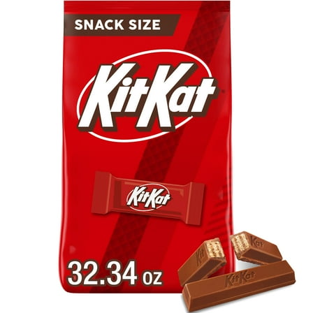 Kit Kat Milk Chocolate Wafer Snack Size Candy, Bag 32.34 oz, 66 Pieces
