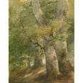 thumbnail image 2 of Charles Mente 20x24 Black Ornate Framed Double Matted Museum Art Print Titled: A Forest&nbsp;Scene, 2 of 5