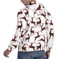 thumbnail image 3 of KLL Christmas Plaid Moose Print Mens Hoodie Long Sleeve Casual Pullover Hooded Sweatshirt Fashion Drawstring Hoodies with Pocket-4X-Large, 3 of 6