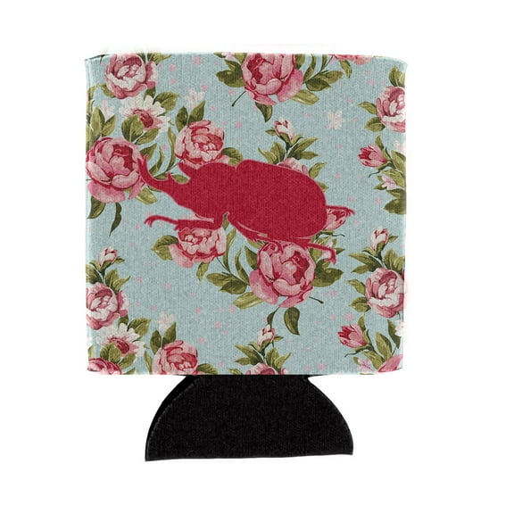 Carolines Treasures BB1064-RS-BU-CC Beetle Shabby Chic Blue Roses Can or Bottle Hugger Blue Can Hugger multicolor
