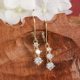 thumbnail image 7 of Lancharmed Women's Earrings White Zirconium Dangle 14K Gold Plated Earring Gifts for Women, 7 of 7