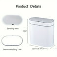 Bathroom Trash Can 2.5 Gallon Waterproof Motion Sensor Small with Lids ...