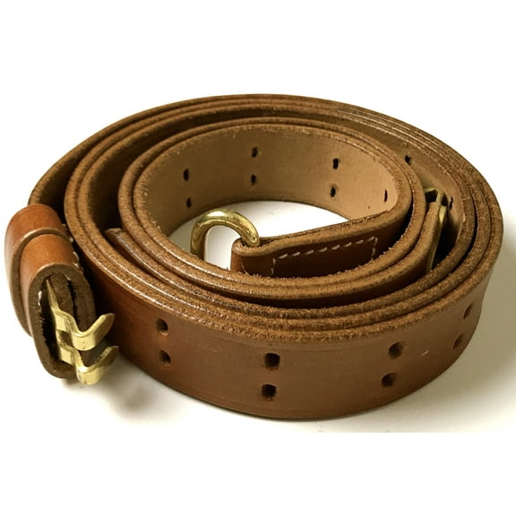 WWII US ARMY M1 GARAND M1907 LEATHER RIFLE SLING-BRASS