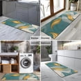 thumbnail image 2 of Teal Gold Wave Marble Pattern Kitchen Rug Mat,Kitchen Runner Rugs Non Skid Washable,Decorative Kitchen Floor Mats for Kitchen,Sink,Laundry,17"X47", 2 of 5