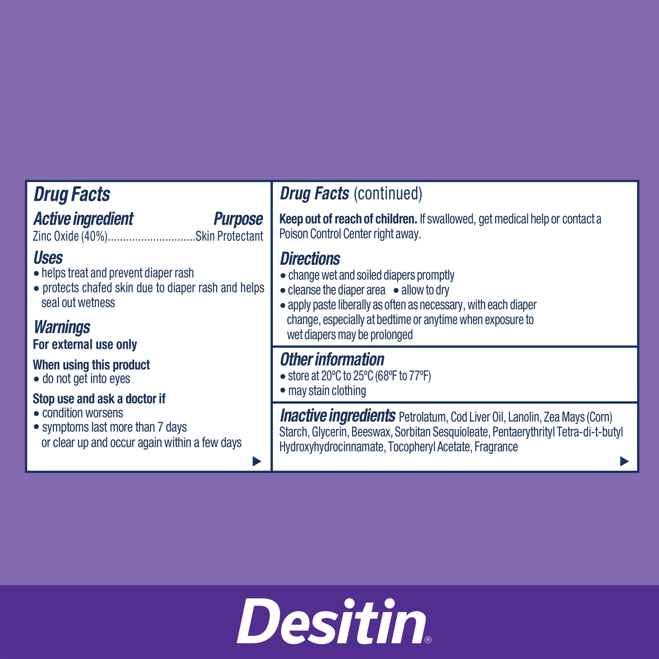 Desitin Maximum Strength Diaper Rash Cream, 40% Zinc Oxide, 4.8 oz