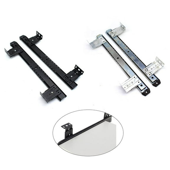 tooloflife Under Desk computer Height Adjustable Ball Bearing Keyboard Shelf Runner White/Black