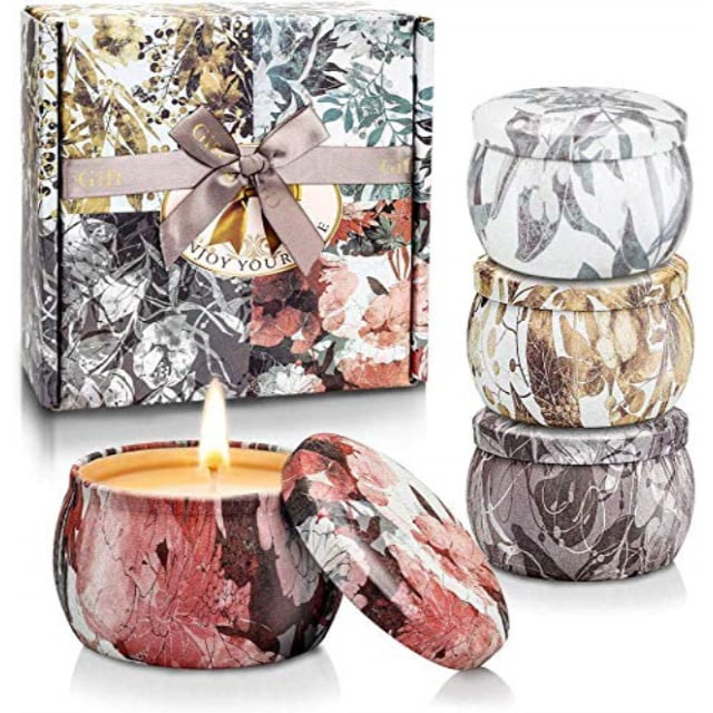 for Women Girls Boys YINUO LIGHT Christmas Scented Candles Gifts Set for Women Aromatherapy Candles Stress Relief Upgraded Large Tin of Soy Candle Scented Lavender Candle