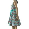 thumbnail image 2 of Vintage Dress Halter Neck Backless Floral Print Dress Blue, 2 of 6