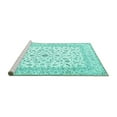 thumbnail image 2 of Ahgly Company Machine Washable Indoor Round Persian Turquoise Blue Traditional Area Rugs, 8' Round, 2 of 4