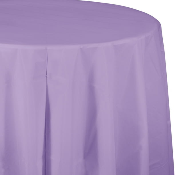 Club Pack of 12 Luscious Purple OctyRound Disposable Table Covers 82