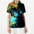 thumbnail image 4 of Stralyhd Womens Shirts Summer Short Sleeve Button Up Paint Splash Print Tops Beach Vacation Basic Shirts Oversized Comfy Y2k Blouse Green L, 4 of 5