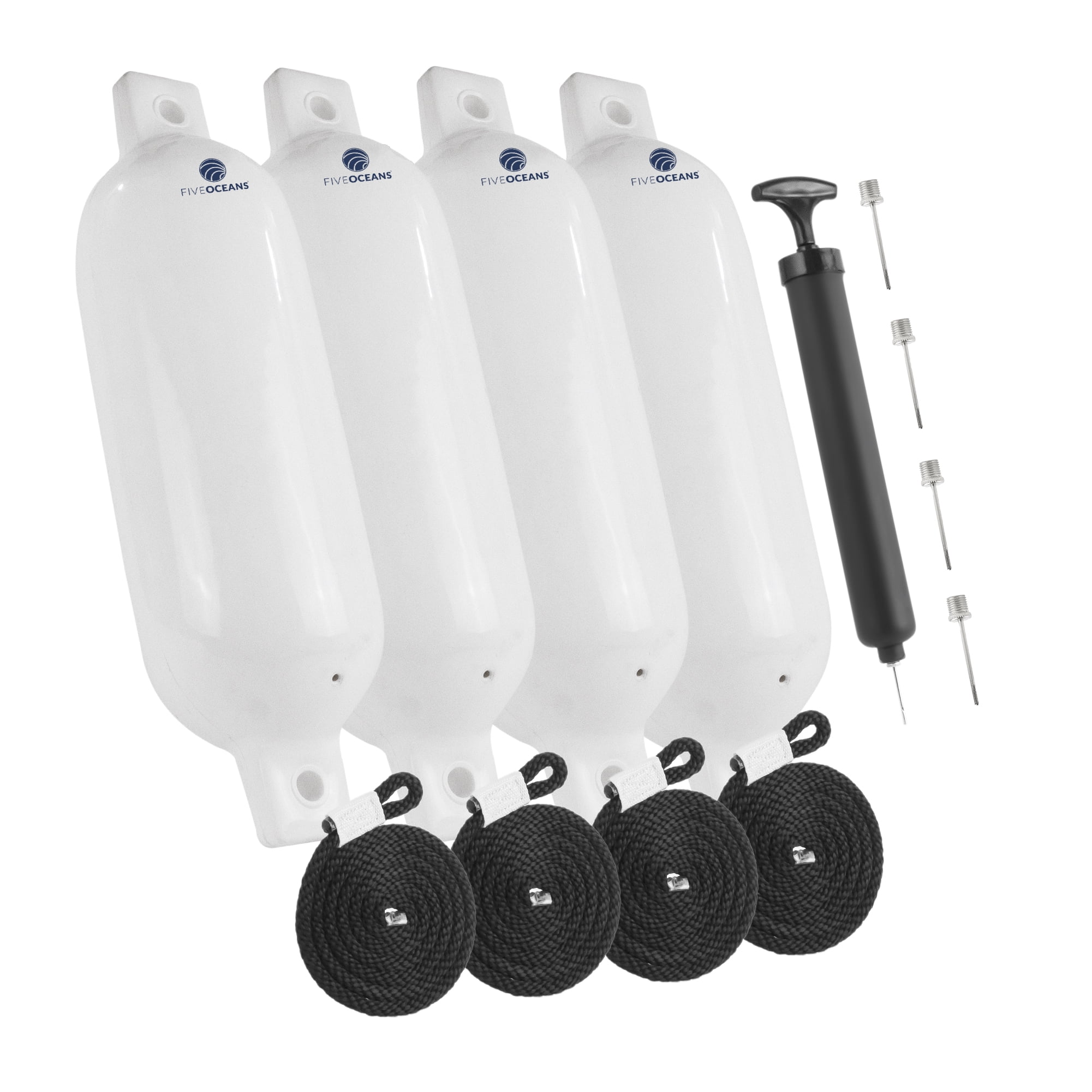 Five Oceans Marine White Inflatable Boat Bumpers Fenders, 51/2 x 20
