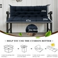 thumbnail image 3 of Outdoor swing cushions bench cushion, Waterproof Porch swing replacement cushions for outdoor furniture, 4" thick Bench Cushion for Backyard, Patio, Lawn（Navy blue 40×47in）, 3 of 6