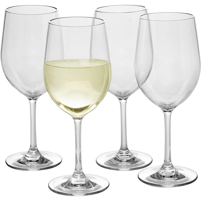 Lily's Home Unbreakable Stemmed White Wine Glasses, Made of Non Breakable  Shatterproof Plastic, Indo…See more Lily's Home Unbreakable Stemmed White
