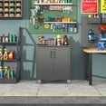 thumbnail image 4 of Izzovium Metal Garage Cabinet on Wheels, 34.65H Tool Storage with Lock, Black Organizer, 4 of 16