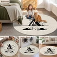 thumbnail image 5 of Round Rugs 3Ft, Letter A Round Area Rug Washable Indoor Throw Carpet, Monogram Words Small Non Slip Circle Rug for Bedroom Living Room Home Decor Aesthetic, 5 of 8
