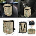 thumbnail image 5 of FOR U DESIGNS Butterfly Flower Print 10 Pcs Car Seat Covers Set Elastic Front Rear Seat Covers, Steering Wheel Cover, Car Air Vent Storage, Car Garbage Can, Coaster, Keychain for Vehicle SUV Truck, 5 of 7