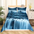 thumbnail image 1 of Waterfall Duvet Cover Set Natural Scenery Quilt Cover Pillowcase Landscape Forest Waterfall Queen Size Polyester Bedding Set, 1 of 7