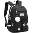 thumbnail image 2 of Mochila Hey Yoo para niñas, mochila escolar de nailon negra, 2 of 9