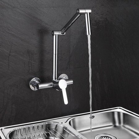 Jiuzhuo Modern Wall Mount Hot Cold Articulating Kitchen Faucet 2