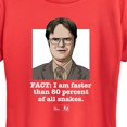 thumbnail image 2 of The Office - Dwight Fact Faster Than 80 Percent All Snakes - Women's Short Sleeve Graphic T-Shirt, 2 of 5