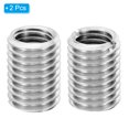 thumbnail image 3 of Uxcell 2Pcs M18xM14x25mm Male to Female Stainless Steel Thread Repair Insert, Silver Tone, 3 of 7