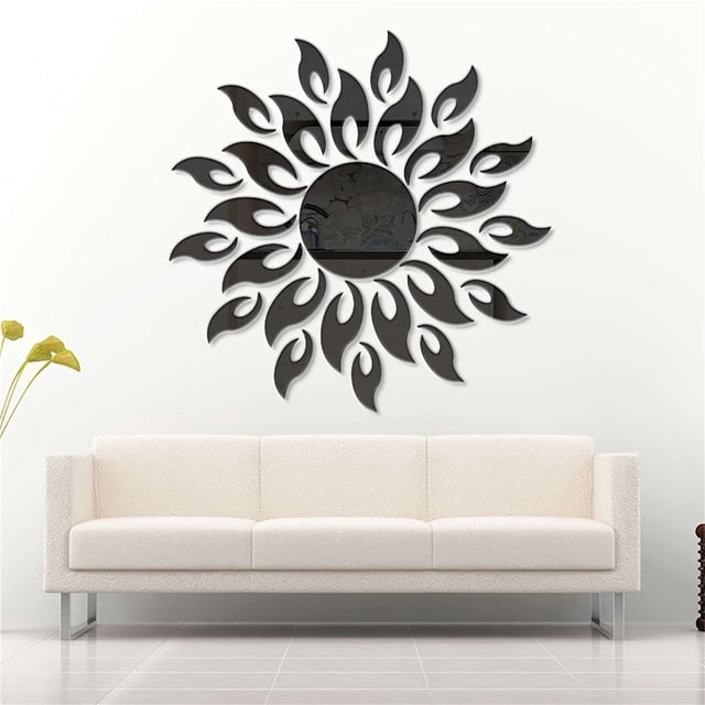 Pegatina Acrílica De Girasol. Pegatina De Pared Móvil. Fondo Para Salón Y Gimnasio. Decoración Para El Hogar.
