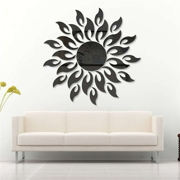 Binwennn Autocollant Tournesol Acrylique Autocollant Mural Amovible Salon Gym Décoration Maison Carreaux Décoratifs Autocollants Muraux pour Salle de Classe Formes Autocollant Mural Pivoine