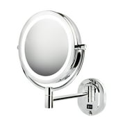 Jerdon HL165CLD 5X-1X Magnification 8" LED Lighted Wall Mount Mirror, Chrome, Direct Wire