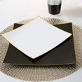 thumbnail image 5 of Balsa Circle 10 Concave White 8" Square Disposable Salad Dinner Plastic Plates Gold Trim Party Events Decorations, 5 of 8