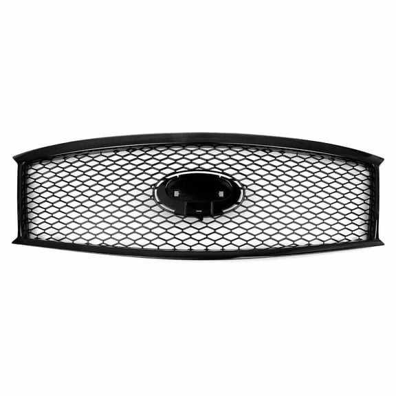 Front Bumper Honeycomb Grille Cover For 2011-2013 Infiniti M37 M56 & 2014-2015 Infiniti Q70, Sport Style Front Grill Insert Replacement, Black ABS