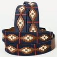 thumbnail image 2 of BE BAR H EQUINE Western Genuine Leather Men And Women Brown Belt Embroidered Blue Red & White, 2 of 4