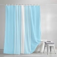 thumbnail image 3 of Light Blue Stripe Shower Curtain for Bathroom, Summer Ocean Style Waterproof Shower Curtains Washable Quick Dry with Hooks Bathtub Curtains 72x72IN, 3 of 9