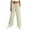 Beige, variant on vigerkar Women's Striped Pants Pajama Lounge Boxer Pants Casual Wide Leg Drawstring PJ Bottoms Trousers (Beige, L)