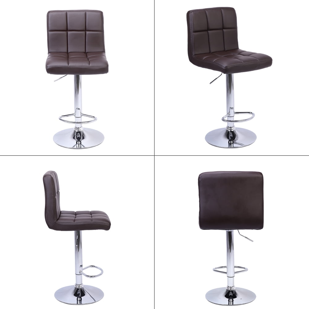 Lowestbest 2Pcs Adjustable Modern Bar Stools, Swivel PU Leather Kitchen Stool, Brown Lowestbest 2Pcs Adjustable Modern Bar Stools, Swivel PU Leather Kitchen Stool, Brown