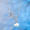 thumbnail image 3 of 14K White Gold Plated Cute Tweety Bird Leaf Vine Thread Necklace for Woman Teen Everyday Wear or Gift, 3 of 9
