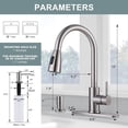 thumbnail image 4 of WOWOW Kitchen faucet with Sprayer, Kitchen Sink faucet,SUS 304 stainless steel, high arc single handle brushed nick, 4 of 5
